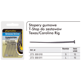 Bullet Weight T-stop Rubber Texas & Carolina Size M Spinning System