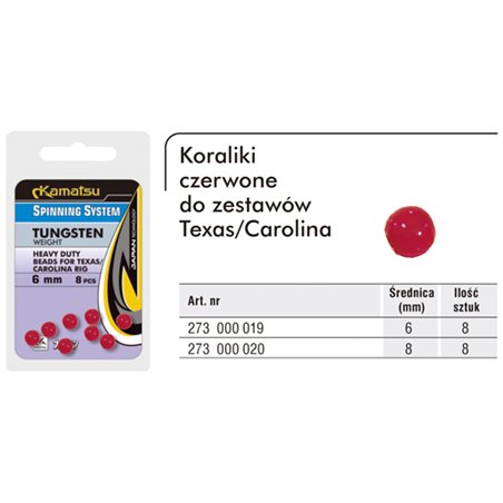 Heavy Duty Beads Red for Texas & Carolina Rig 6mm Spinning System