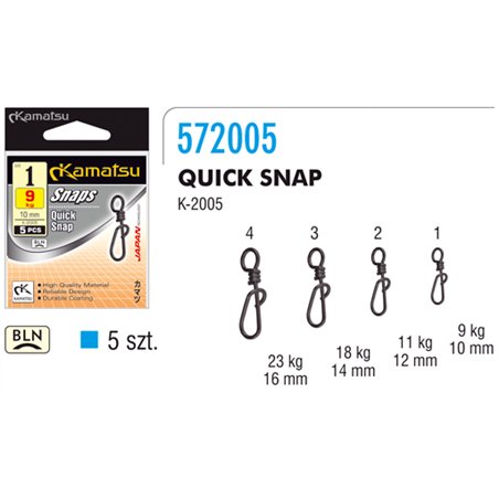 Agrafka Quick Snap Kol.BLN Rozmiar 2 11kg 12mm K-2005