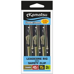 Zestaw Leadcore z Bezpiecznym Klipsem Camou 35Lbs 75cm
