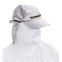 Beige cap with tucked neck protector 58