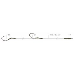 Catfish Rig with 2 Hooks Hakami Double Win 2 Hooks 6/0 80cm/80lbs Dread Cat