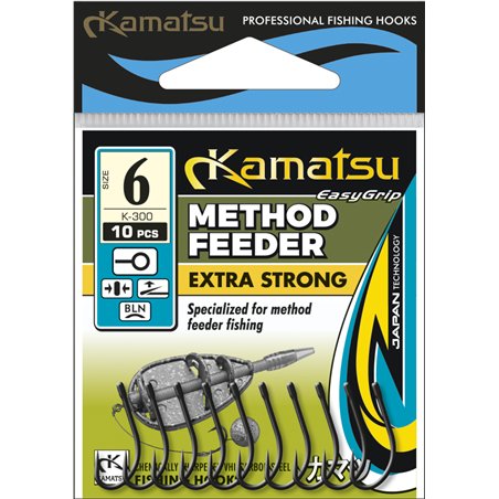 Kamatsu Method Feeder Extra Strong 10 Black Nickel Ringed