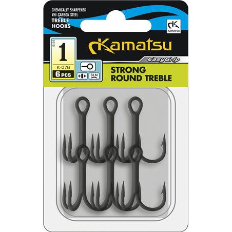 Kamatsu Strong Round Treble 8 Black Nickel