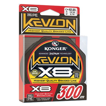 Kevlon Olive Green X8 0,18mm/300m Konger
