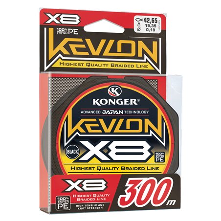 Kevlon X8 Black 0,12mm/300m Konger