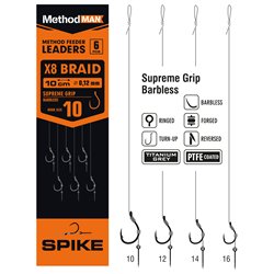 Method Feeder Rig With Pin Methodman Supreme Grip Titanium Grey Barbless Size 14 Braid 0.10mm