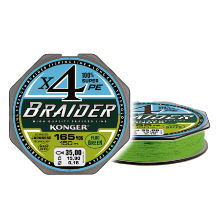 Braider X4 Fluo Green 0,18/150m