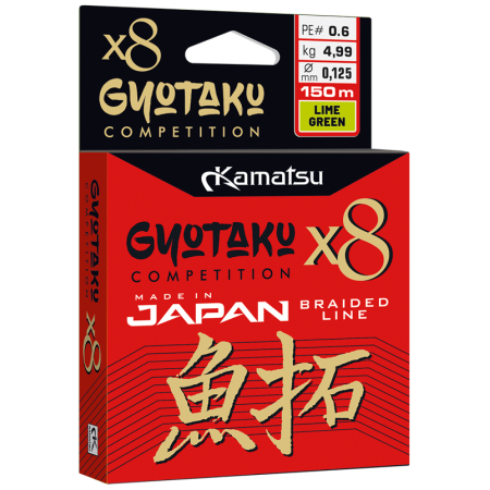 Plecionka Kamatsu Gyotaku X8 Lime Green 0,095mm/150m