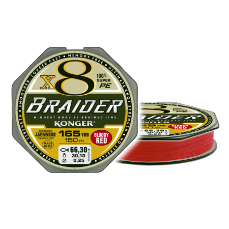 Plecionka Braider X8 Bloody Red 0,18/150m