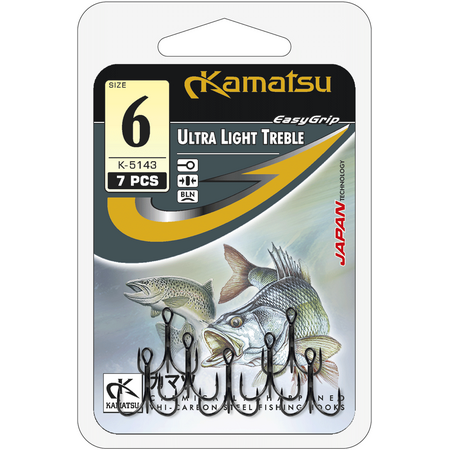 Kotwiczka Kamatsu Treble Hook Ultra Light 16 Czarny Nikiel