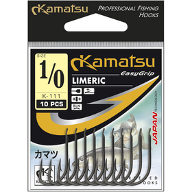 Kamatsu Limeric 1/0 Black Nickel Flatted Hook