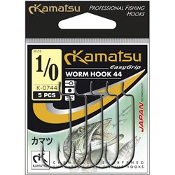 Kamatsu Worm Hook 44 4/0 Black Nickel Ringed