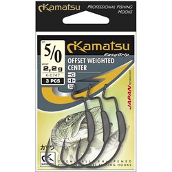 Kamatsu Offset Weighted Center 2/0 Black Nickel Ringed 0.8g