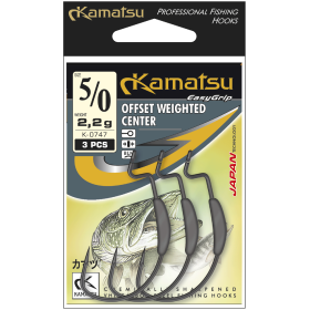Kamatsu Offset Weighted Center 4/0 Czarny Nikiel Oczko 1,5g