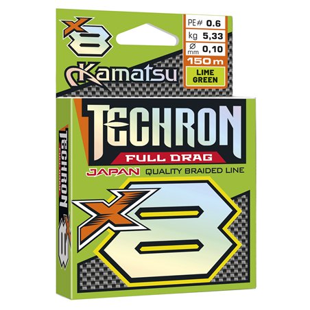 Techron Full Drag X8 Lime Green 0.12/150m PE 0.8