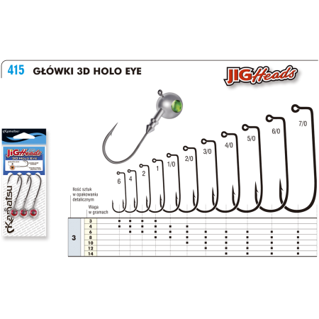 3D Holo Red Eye Jig Head 4/0 14g