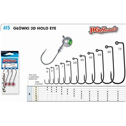 3D Holo Green Eye Jig Head 4/0 6g